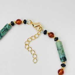 Браслет из Хризоколлы,Граната "Спессартин" и Агата 16 см +