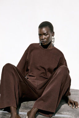 WASHED-EFFECT INTERLOCK TROUSERS - Zara фото 11