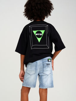 12311391 Шорты текстильные джинсовые для мальчиков, Голубой - Playtoday фото 2