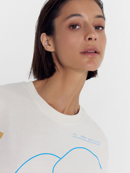 Футболка женская бежевая с печатью белый песок +печать3 112678 - Mark formelle фото 5