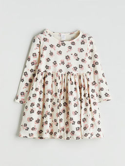 ?i?ekli Penye K?z ?ocuk Elbise