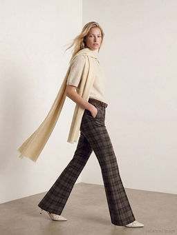 Beli Kemerli Ekose ?spanyol Pa?a Kad?n Pantolon