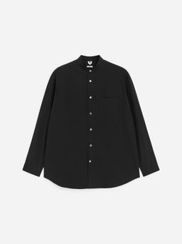 Camisa de popelina con cuello mao