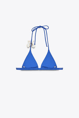 TRIANGLE BIKINI TOP WITH FLOWER - Zara фото 6