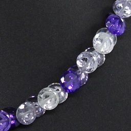 Бусы фианит "хрусталь+аметист+аметист", граненые, короткие 40см