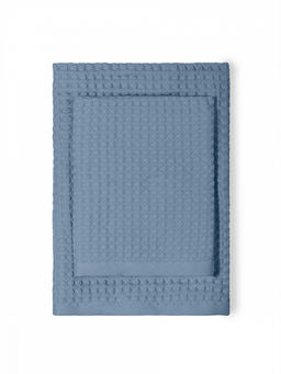 Набор полотенец вафельных 2шт 70x140, 50x90 синий вафельное полотно