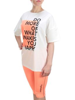 KD-791 WHITE/CORAL Костюм-двойка женский 7986 TREND