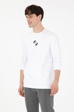 Мужской белый свитшот Неожиданная скидка в корзине