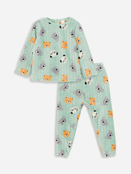 Bisiklet Yaka Uzun Kollu Desenli Erkek Bebek Pijama Tak?m?