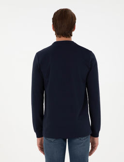 Lacivert Regular Fit Bisiklet Yaka Basic Sweatshirt - Pierre cardin фото 5