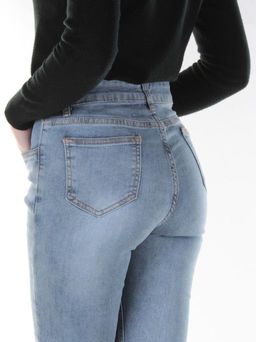 0047 GRAY/BLUE Джинсы женские зауженные YTD JEANS