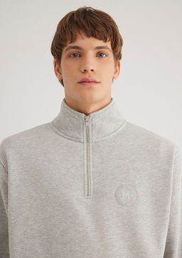Mavi Patch Logo Yar? Fermuarl? Gri Sweatshirt  фото 6