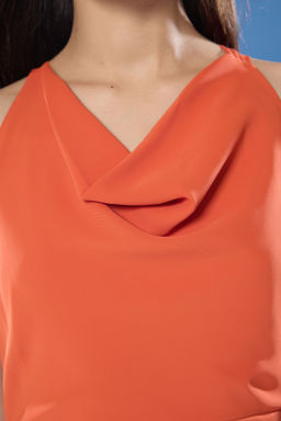 Tarc?n A Kesim Aksesuar Detayl? Midi Dokuma Elbise TWOSS25EL00456 - Trendyolmilla фото 3