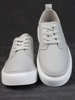 05-PDF88-2 GRAY Кроссовки женские (натуральная кожа)