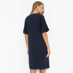 Платье-футляр комбинированное с кружевом, Модный эверест