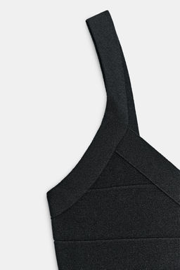 VESTIDO MINI STRETCH BANDAS / Negro - Zara фото 6