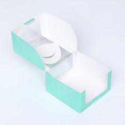 Коробка под бенто - торт с окном, мятный, 14×14×8 см