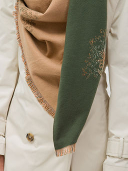 в составе ШЕРСТЬ Большой, мягкий, теплый двусторонний палантин с принтом - Tantino фото 6