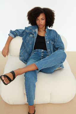 Mavi Oversize Trucker Denim Ceket TWOAW22CE0364 - Trendyolmilla фото 5
