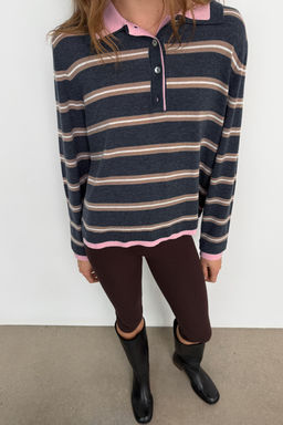 STRIPED COMBINED KNIT POLO SHIRT - Zara фото 13