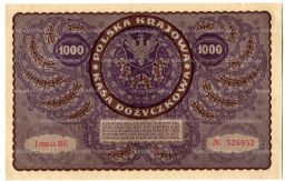 Банкнота 1000 марок 1919 года Польша