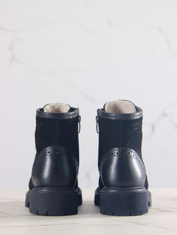 Ботинки 319.taskanabl.Черная замша+черный/байка