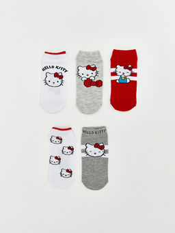 Hello Kitty Desenli K?z ?ocuk Patik ?orap 5li
