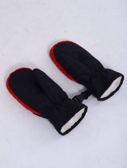 Варежки с мехом синий