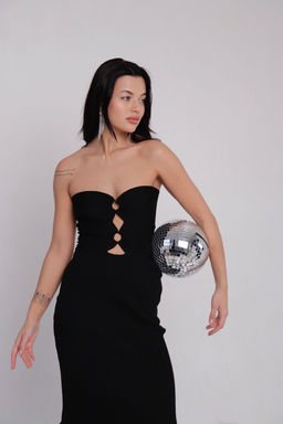 Платье-бандо вечернее чёрное - Martichelli фото 7