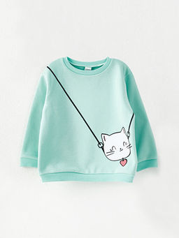 Bisiklet Yaka Uzun Kollu Bask?l? K?z Bebek Sweatshirt 2li - Waikiki фото 2