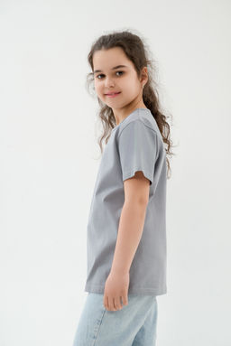 Футболка подростковая из кулирки серая - Амадэль фото 4
