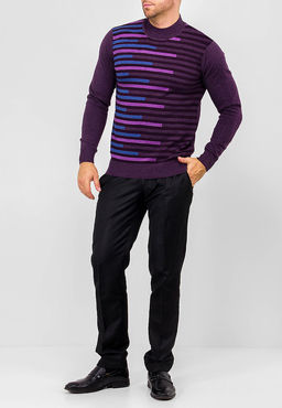 Джемпер мужской GREG G121-12-полосы (т.фиол./бордо)  фото 3