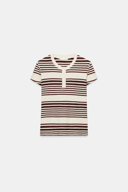 CAMISETA CUELLO PANADERO RAYAS / Rayas
