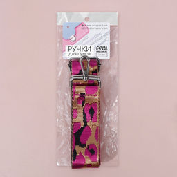Ручка для сумки «Розовый леопард», стропа, с карабинами, 139±3×3.8 см, ярко-розовая