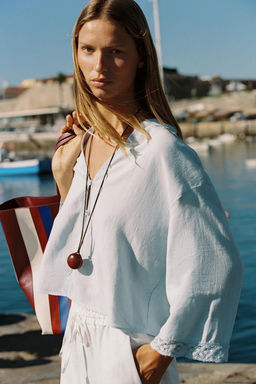 LACE SHORT SHIRT - Zara фото 5