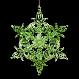 Цена за 1 шт. Украшение ErichKrause Decor Снежинка лайм 15см