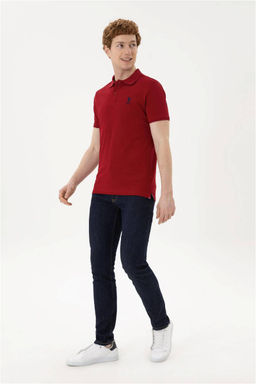 Мужская бордово-красная базовая футболка - U.s. polo assn фото 4