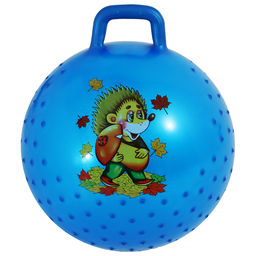 Мяч - прыгун с ручкой, массажный, d=55 см, цвет МИКС