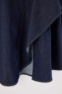 Koyu Mavi Volanl_ Katmanl_ Midi Denim Etek TWOAW27ET00006 - Trendyolmilla фото 2