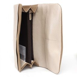 Портмоне женское Croco-ПР-806 натуральная кожа 2 отд, 5 карм, бежевый темный флотер/беж перламутр (261/262) 236510  фото 3