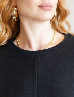 Джемпер из плотного полотна в рубчик - Vilatte фото 2