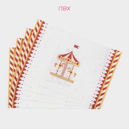 Салфетки сервировочные Доляна «Парк аттракционов», 4 шт., новогодние, 45×30 см