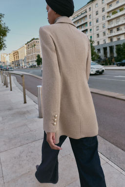 SHORT DOUBLE-BREASTED WOOL COAT - Zara фото 5