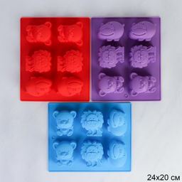 Форма для выпечки 6 ячеек силиконовая Зверята/ HL-108 /уп 200/23.5*20*4/0,13 - Галеонтрейд фото 5