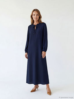 Ba?lamal? Yaka Elbise