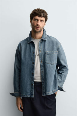 BOXY FIT DENIM SHIRT - Zara фото 2