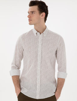 Haki _izgili Slim Fit Uzun Kollu G_mlek - Pierre cardin фото 3