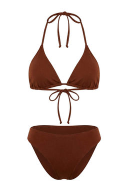 Kahverengi Ucgen Normal Bel Bikini Tak?m? TBESS26BT00013 - Trendyolmilla фото 10
