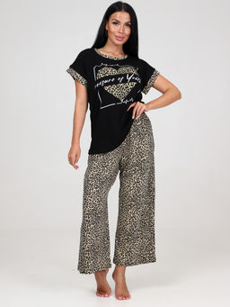 528 ПИЖАМА (брюки) (Молочный/леопард) - А-дина фото 3