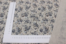 Полулен "Серо-голубые розочки" (на т.суровом), ш.1.5м, хлопок-70%, лен-30%, 140гр/м.кв